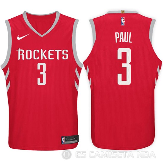 Camiseta Chris Paul #3 Houston Rockets 2017-18 Rojo - Haga un click en la imagen para cerrar